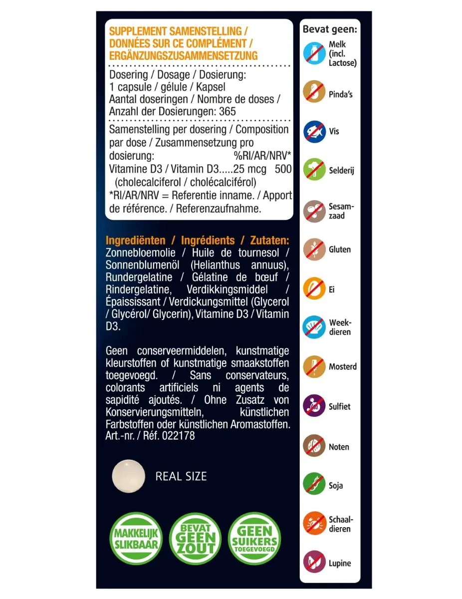 Vitamine D3 25 mcg