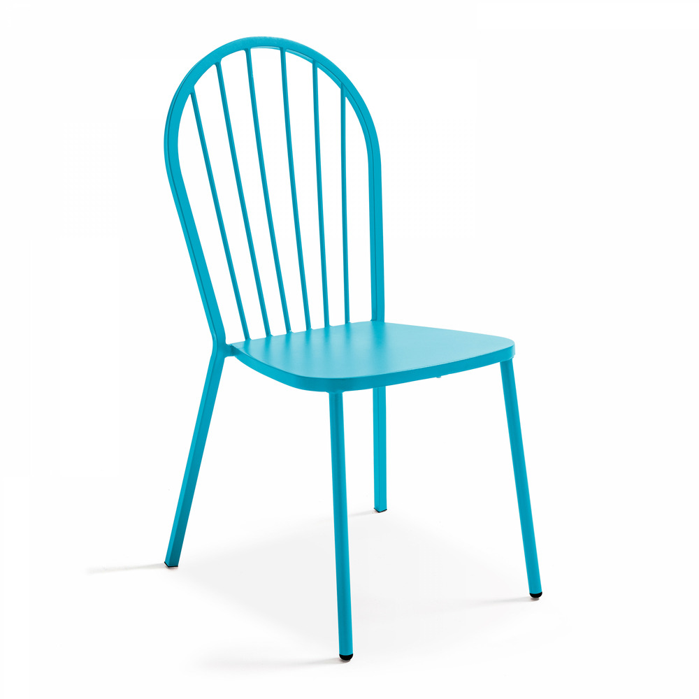 Chaise bistrot en métal bleu