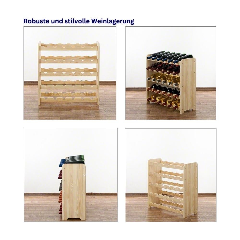 PROREGAL Wijnrek Pinot Vine C HxBxD 61,6 x 63,2 x 26,5 cm 30 Flessen Massief grenenhout Bruin Geolied