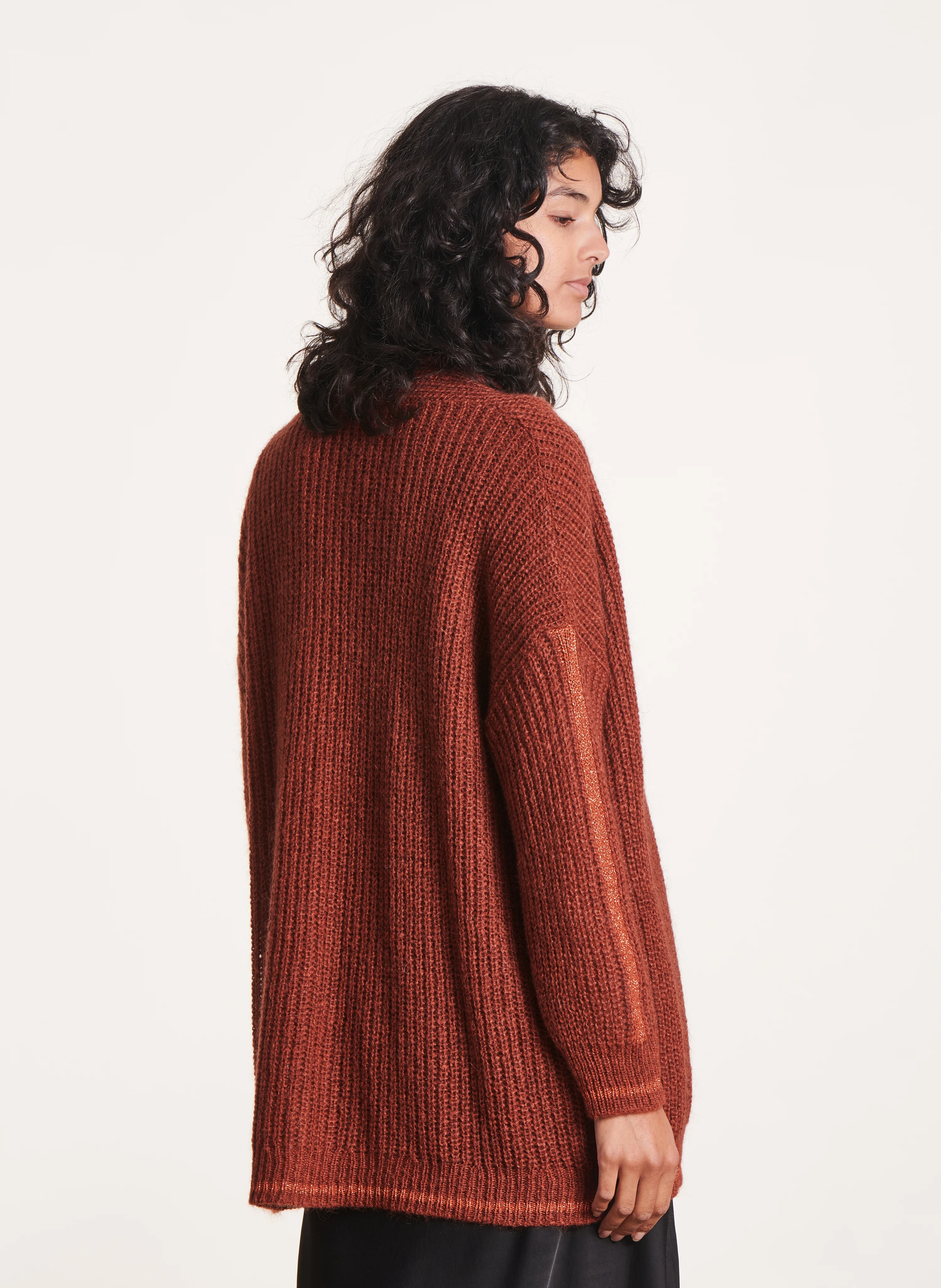 Gilet ample en maille | Orange