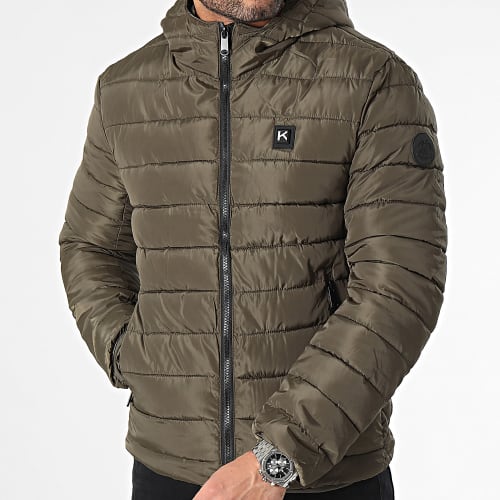 Doudoune Chauffante Capuche Vert Kaki