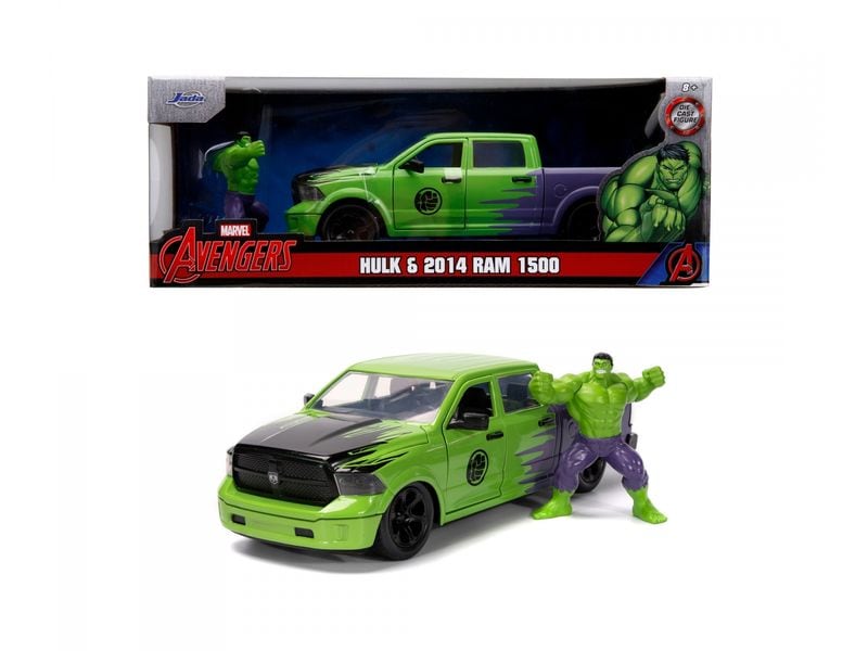 Jada Toys Ram 1500 Marvel Hulk 1:24 Dodge Ram 1500 2014 Modellauto mit Hulk Figur