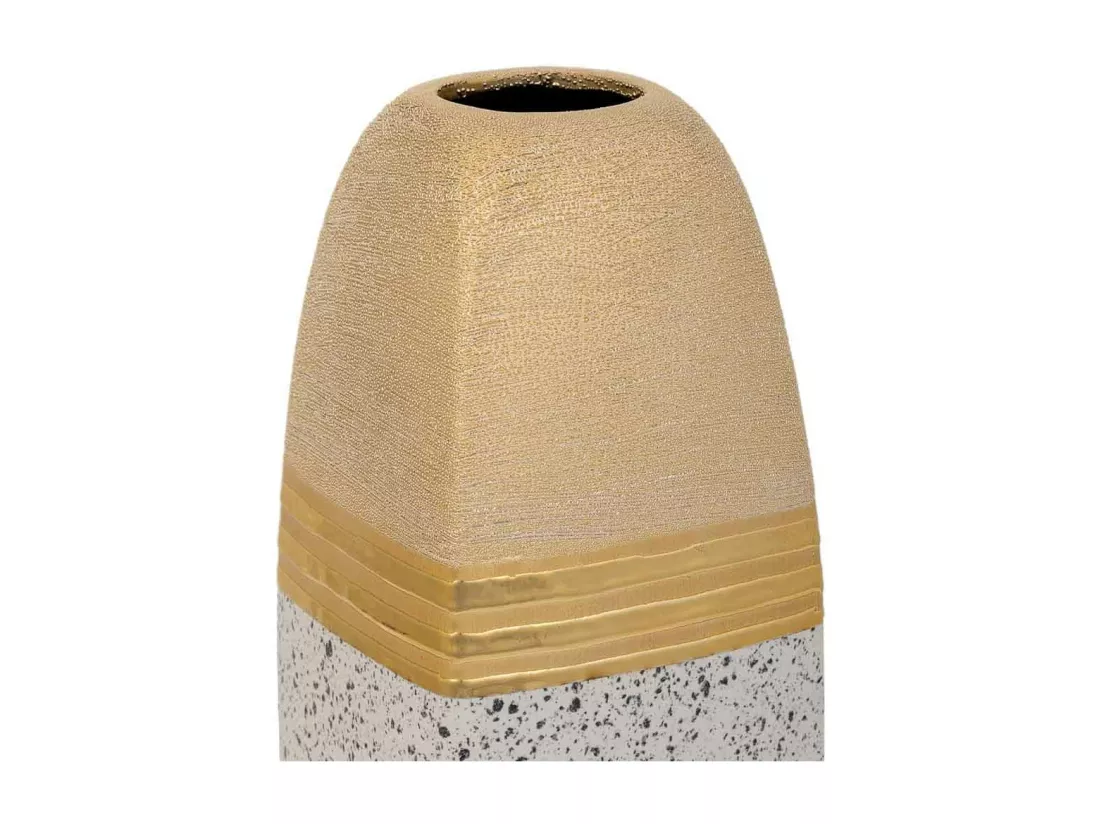 Vase en céramique dorée 11,5x11,5x31h