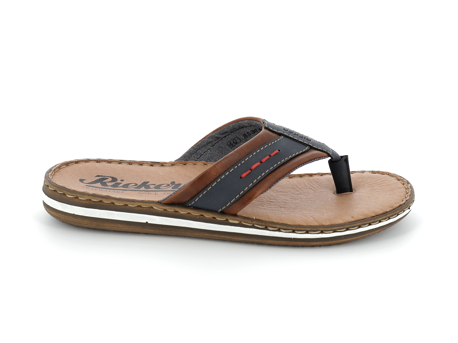 Rieker-21072 Synthétique Marron Bleu
