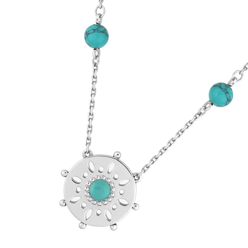 Collier Femme - turquoise - Argent 925 - Longueur : 42 cm