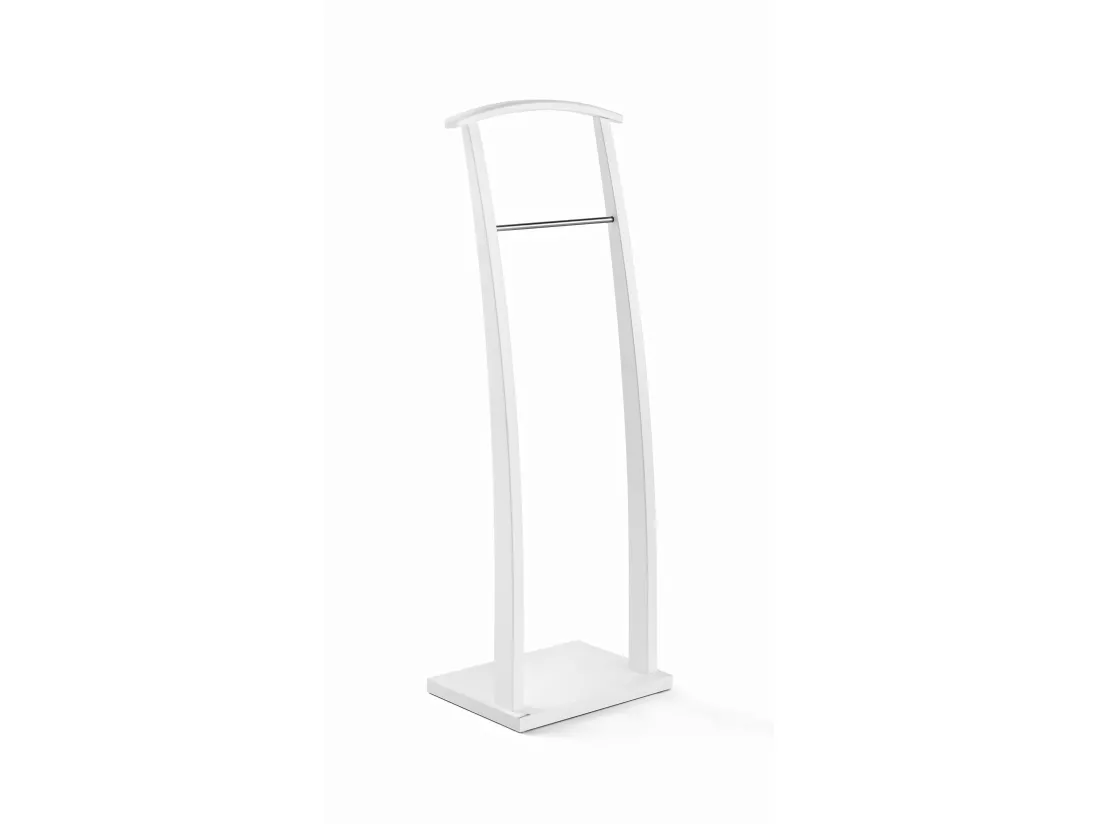 Valet de nuit - H117cm x L40cm x P28cm - hêtre massif blanc - Curves