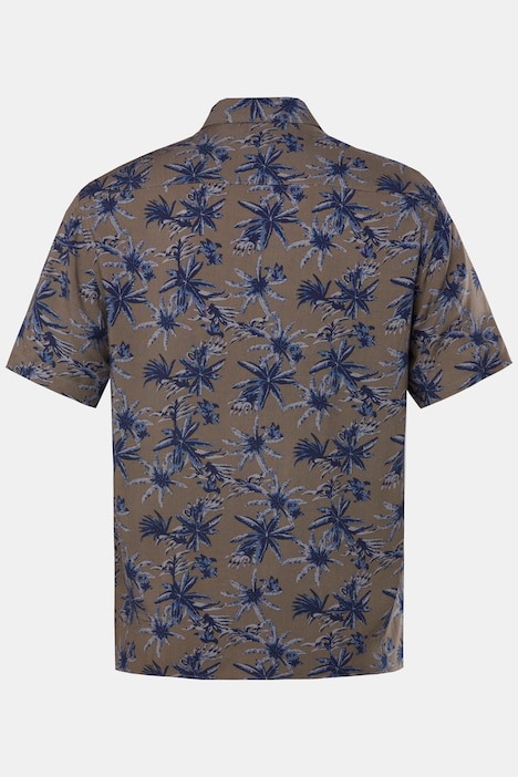 Hemd, Halbarm, Alloverprint, Buttondown-Kragen, Cuba-Fit, bis 8 XL