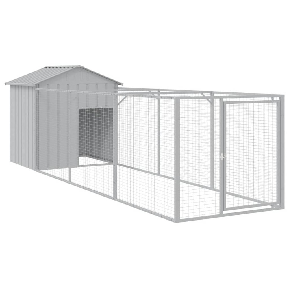 Niche pour chien avec toit gris clair 117x405x123 cm
