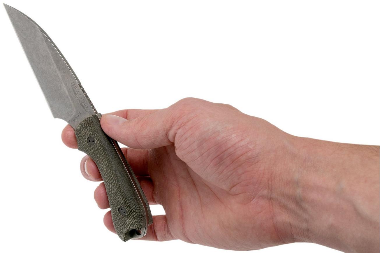Bradford Guardian 3 Wharnie, 3D OD Green Micarta Guardian 3 M390, Sabre Stonewashed 3W-102