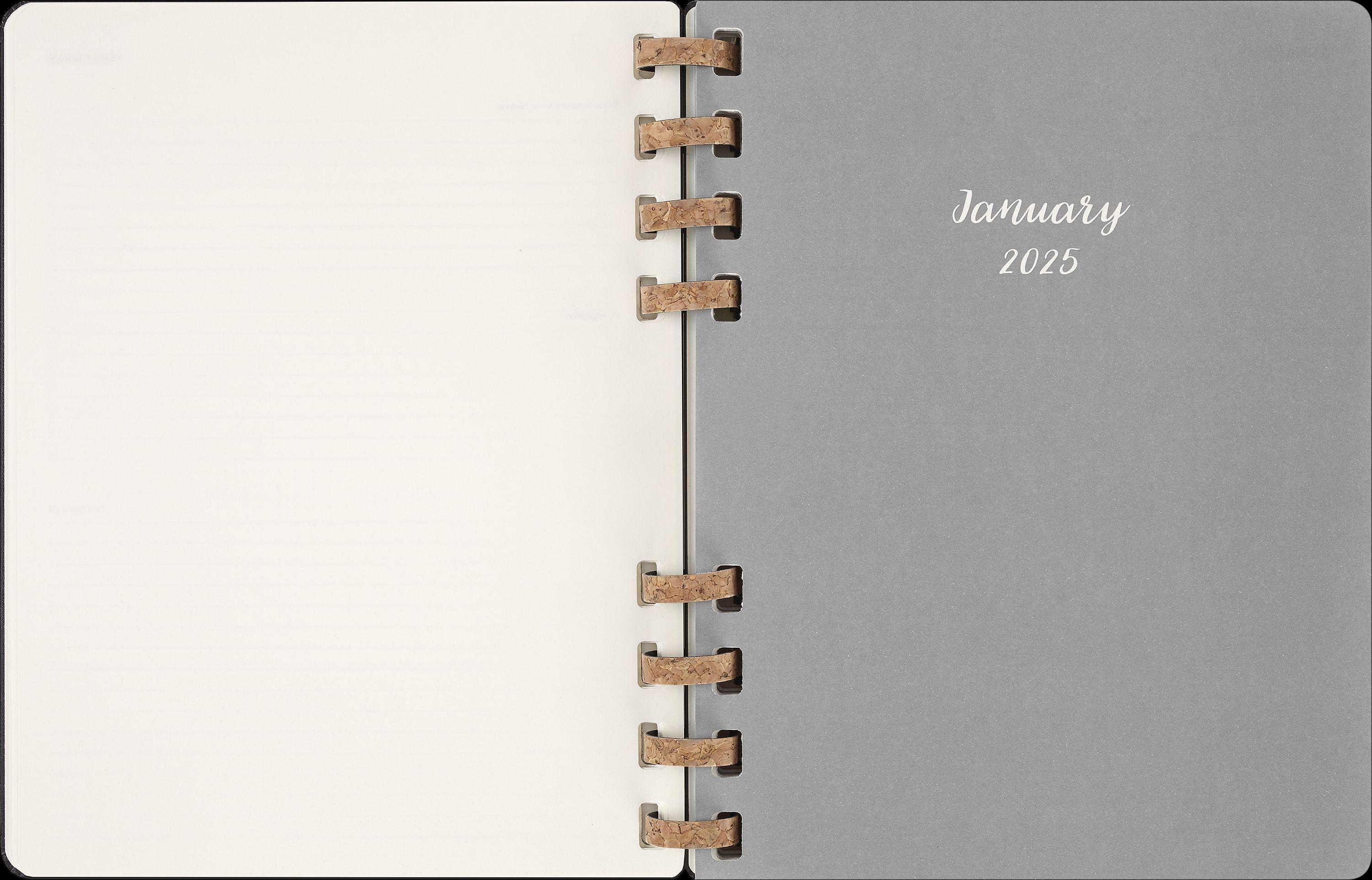 Moleskine 12 Monats Life Kalender mit Spiralbindung 2025, XL, Wochen-Monatskalender