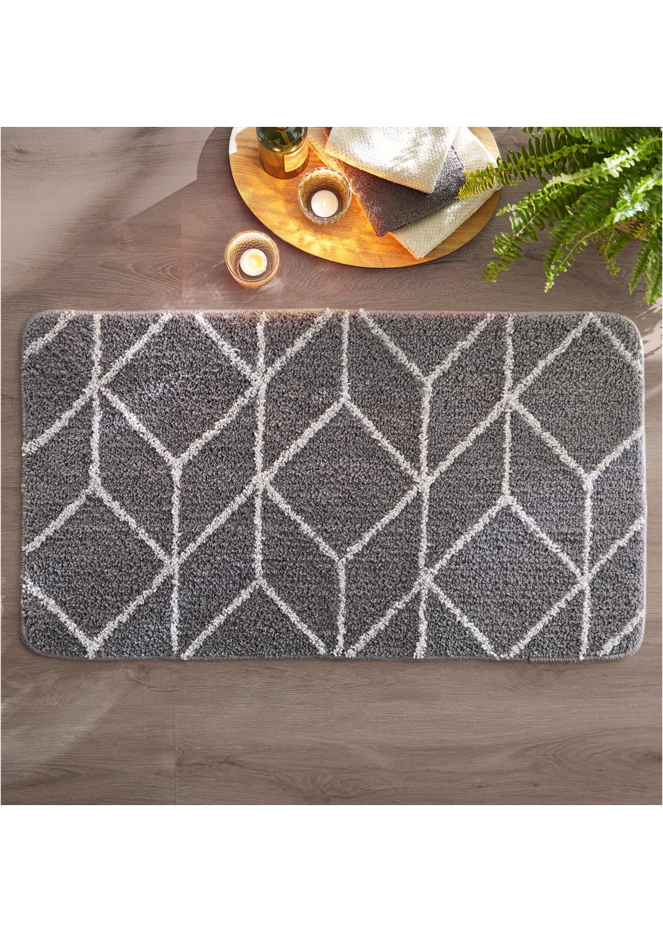Tapis de salle de bain avec motif graphique