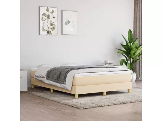 Sommier à lattes de lit Crème 140x190 cm Tissu