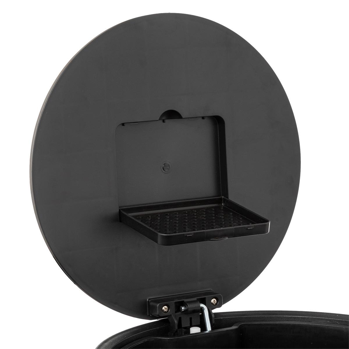 POUBELLE METAL 30L INOX NOIR DELTA