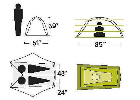 NEMO - TENTE DE RANDONNEE LEGERE HORNET OSMO 2 P