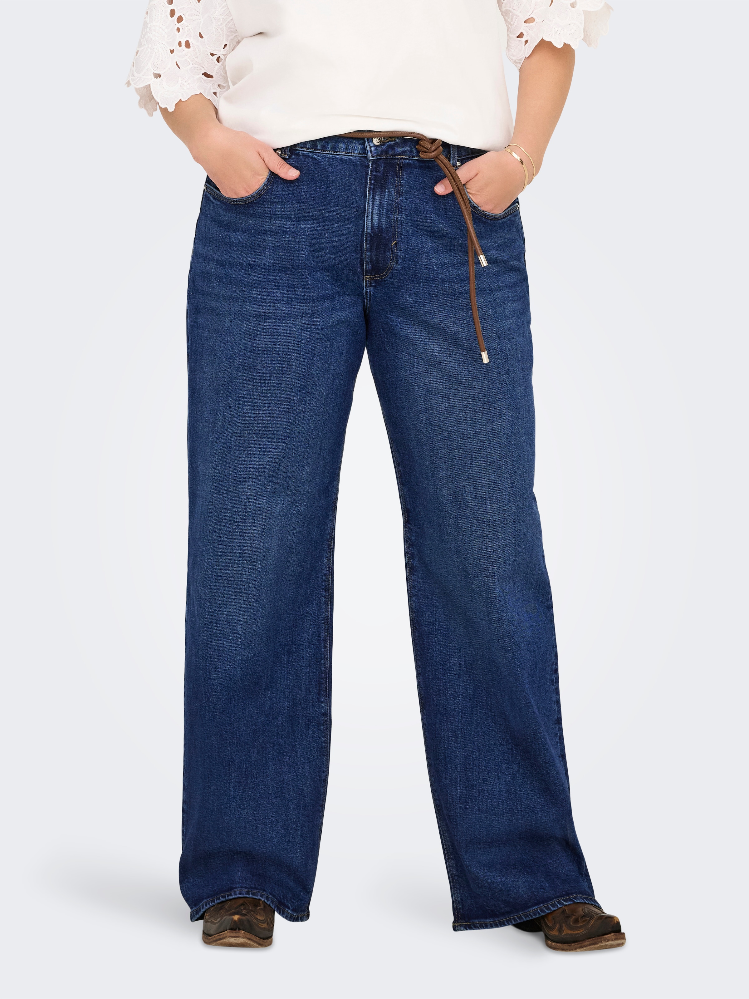 ONLY CARMAKOMA High-waist-Jeans »CARJUICY HW WIDE LEG REA255«