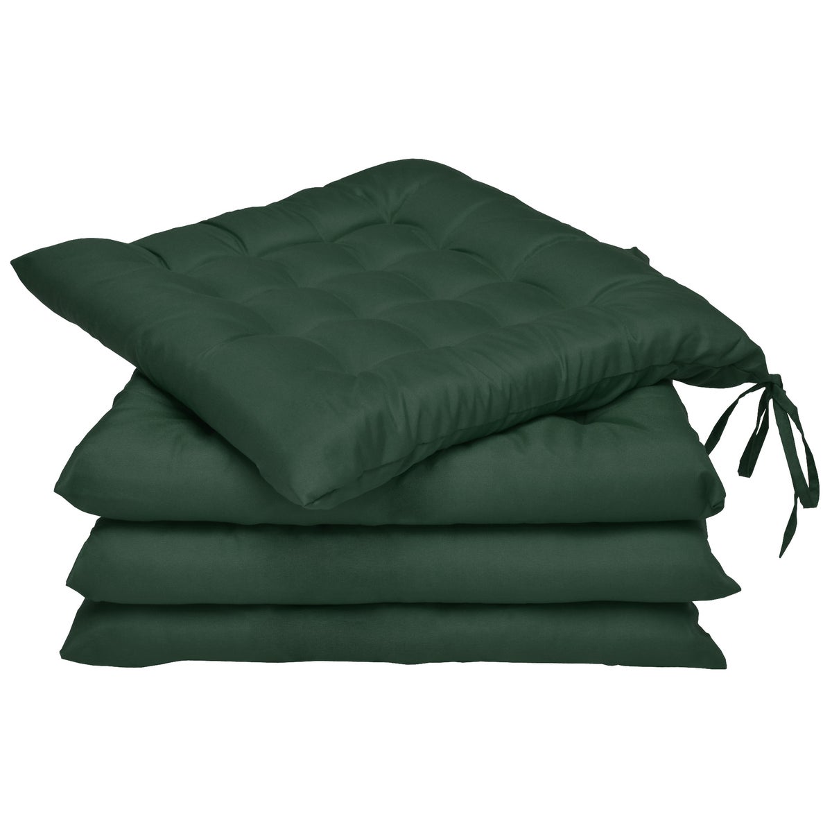 Beautissu Lea stoelkussen 40x40x5cm donkergroen (4 stuks)