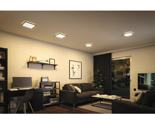 LED paneel 19W 1600 lm 3000 K H29,3 cm + achtergrondverlichting Auria zwart