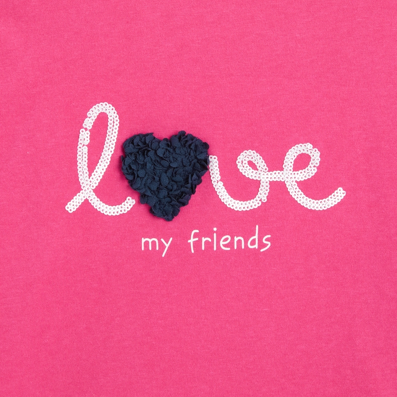 T-shirt à message love rose fille