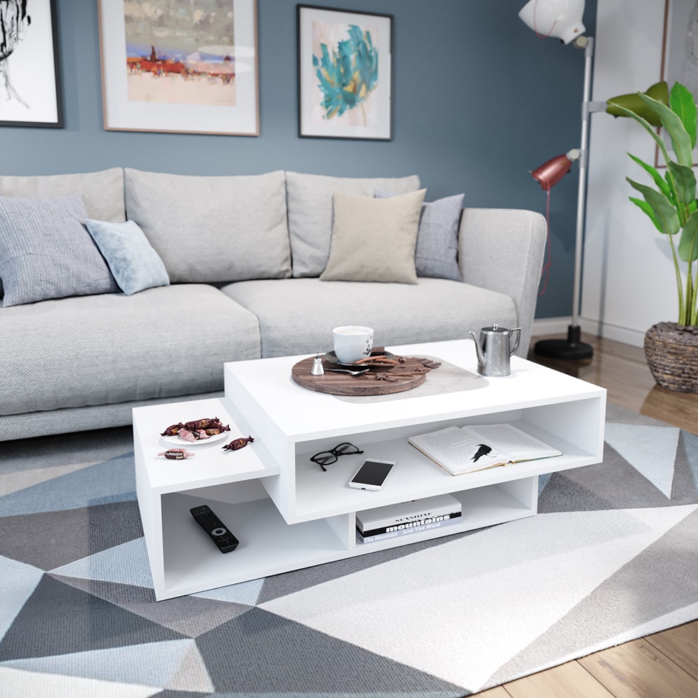 VICCO Couchtisch BARI Weiß Sofatisch Kaffeetisch Beistelltisch Ablage Wohnzimmer