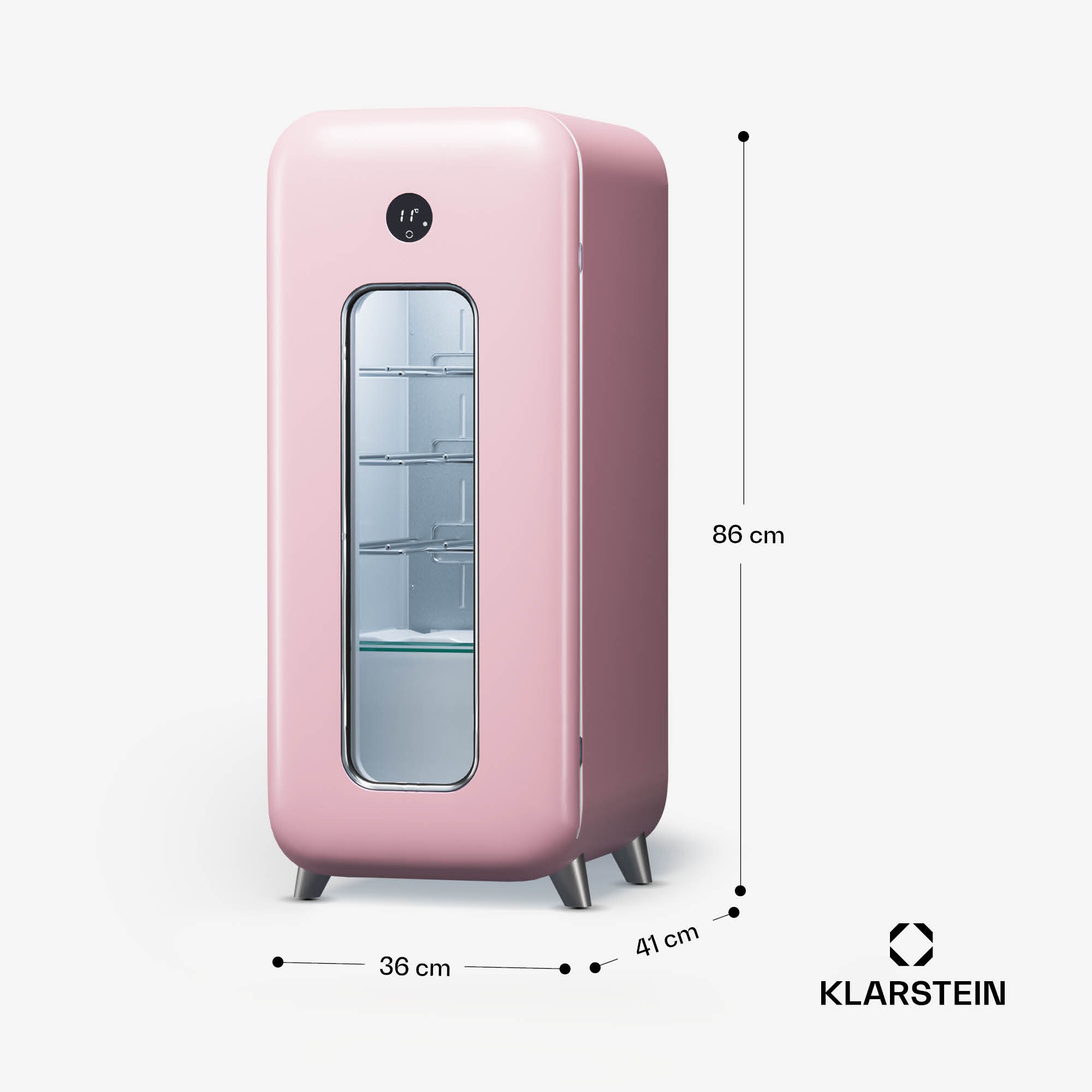 Shirley 15 Uno Weinkühlschrank 15 Flaschen 5 - 20 °C Touch Retro Pink 15 Flaschen 1 Kühlzone