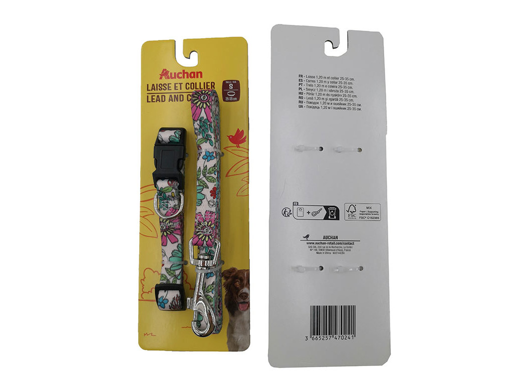 COLEIRA ESTAMPADA AUCHAN 25-35CM  TRELA 120CM