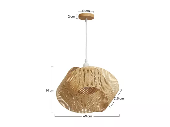 Suspension en bambou naturel et métal D40 cm - Orta