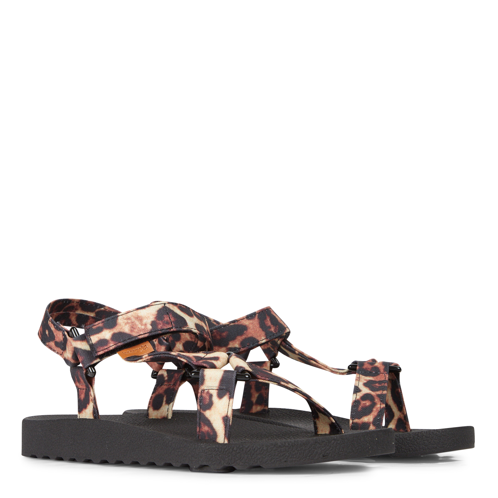 MANAUS LEOPARDO - Sandales plates | Noir