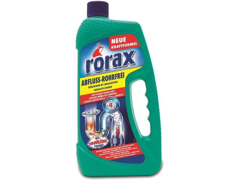 Rorax Abflussreiniger Rohrfrei 1 l Rohrreiniger mit Haarlöse-Formel, 1000 ml