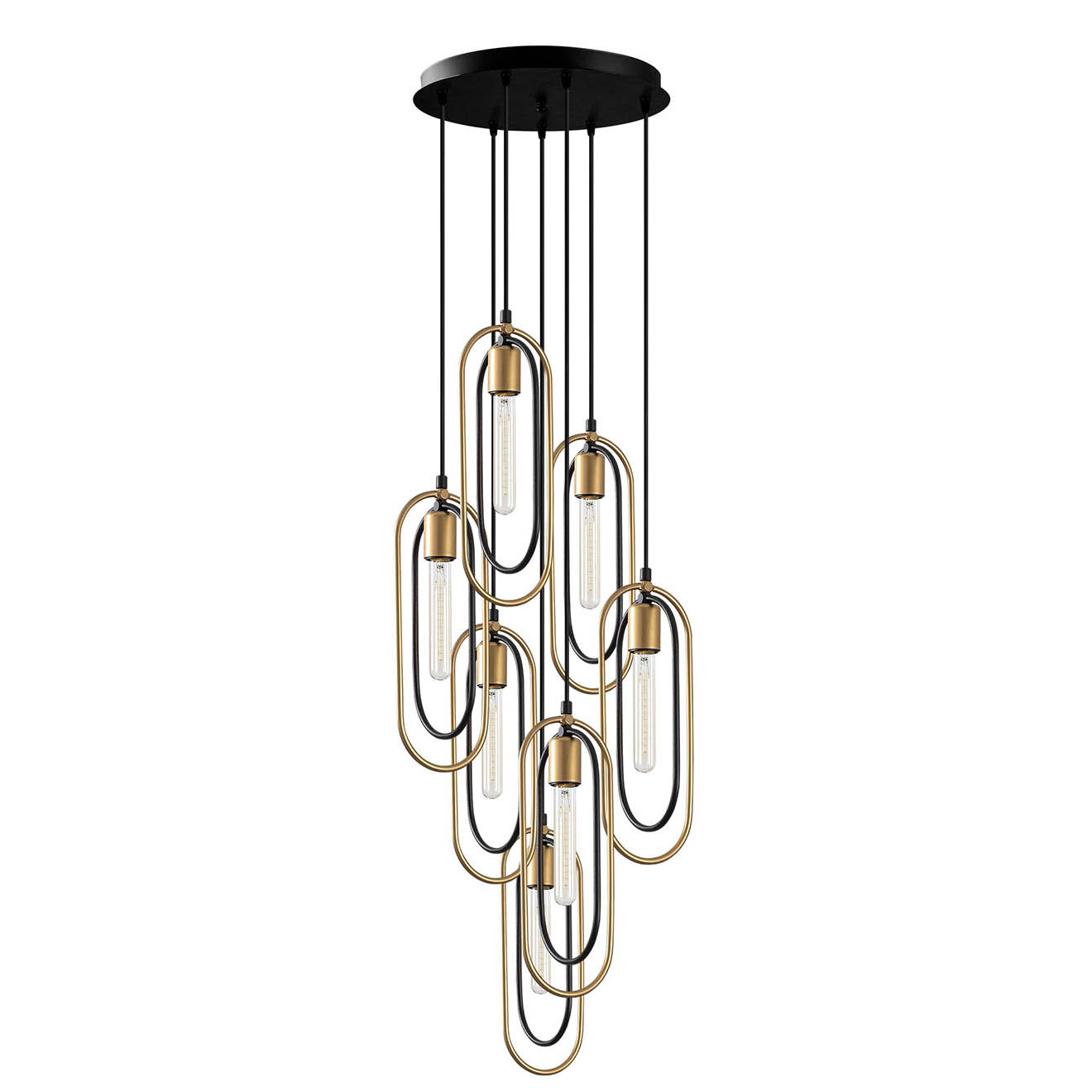 Opviq Suspension Cerco  noir/doré - D.48x132 cm