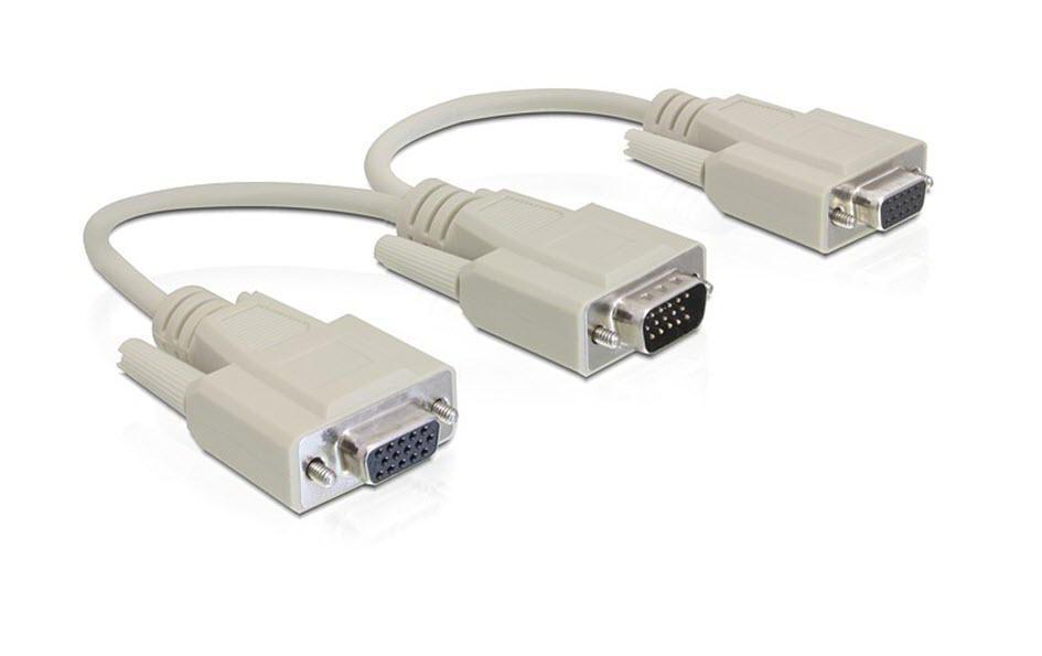 2-Port Signalsplitter VGA – VGA, grauZwei VGA-Monitore an einem Anschluss