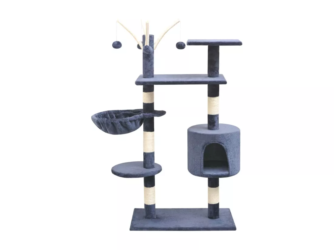 Arbre à chat avec griffoirs en sisal 125 cm Bleu foncé
