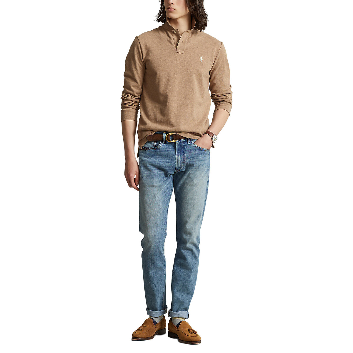 POLO RALPH LAUREN<br>Camisa pólo slim fit em piqué
