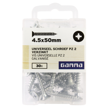 GAMMA schroef universeel platkop verzinkt 4.5x50 mm 30 stuks