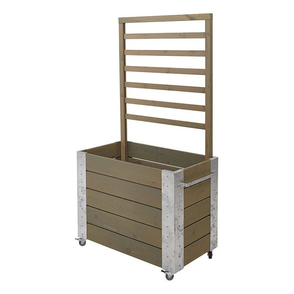BLOMSTERKASSE PLUS CUBIC MED SPALJÉ BRUN 87X50X155 CM