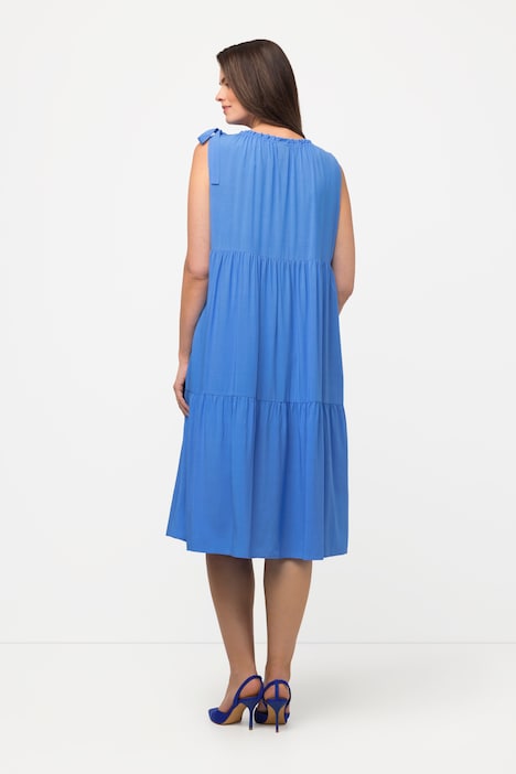 Midikleid, Volants, Rüschen-Ausschnitt, ärmellos