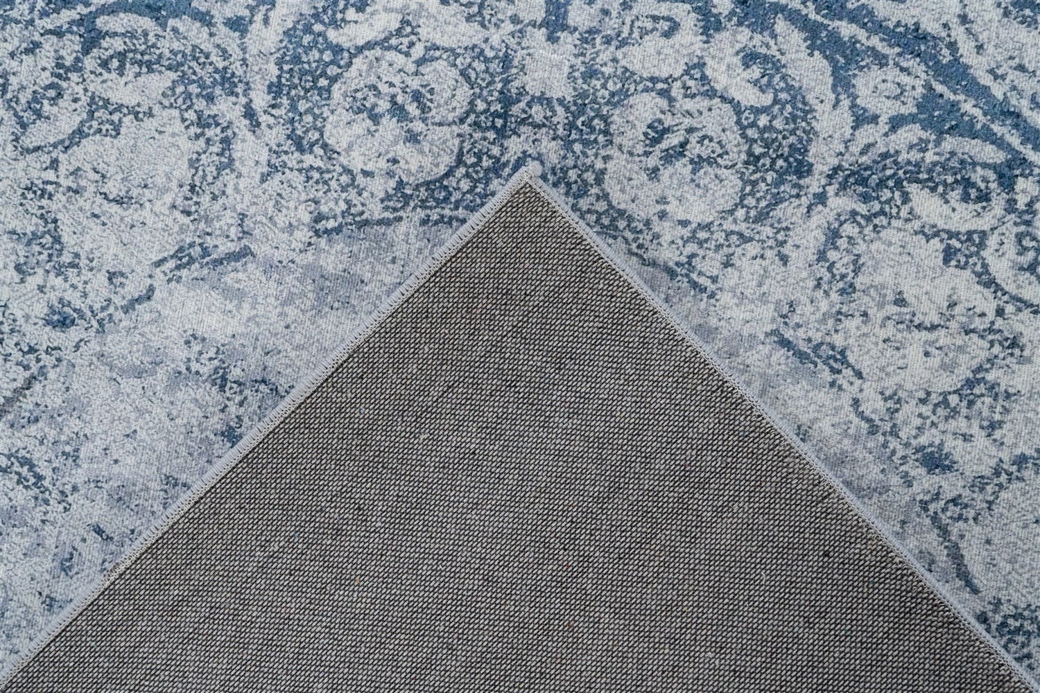 Platgeweven tapijt Serenique Blue Vintage design, used look, oosters 120 x 180 cm