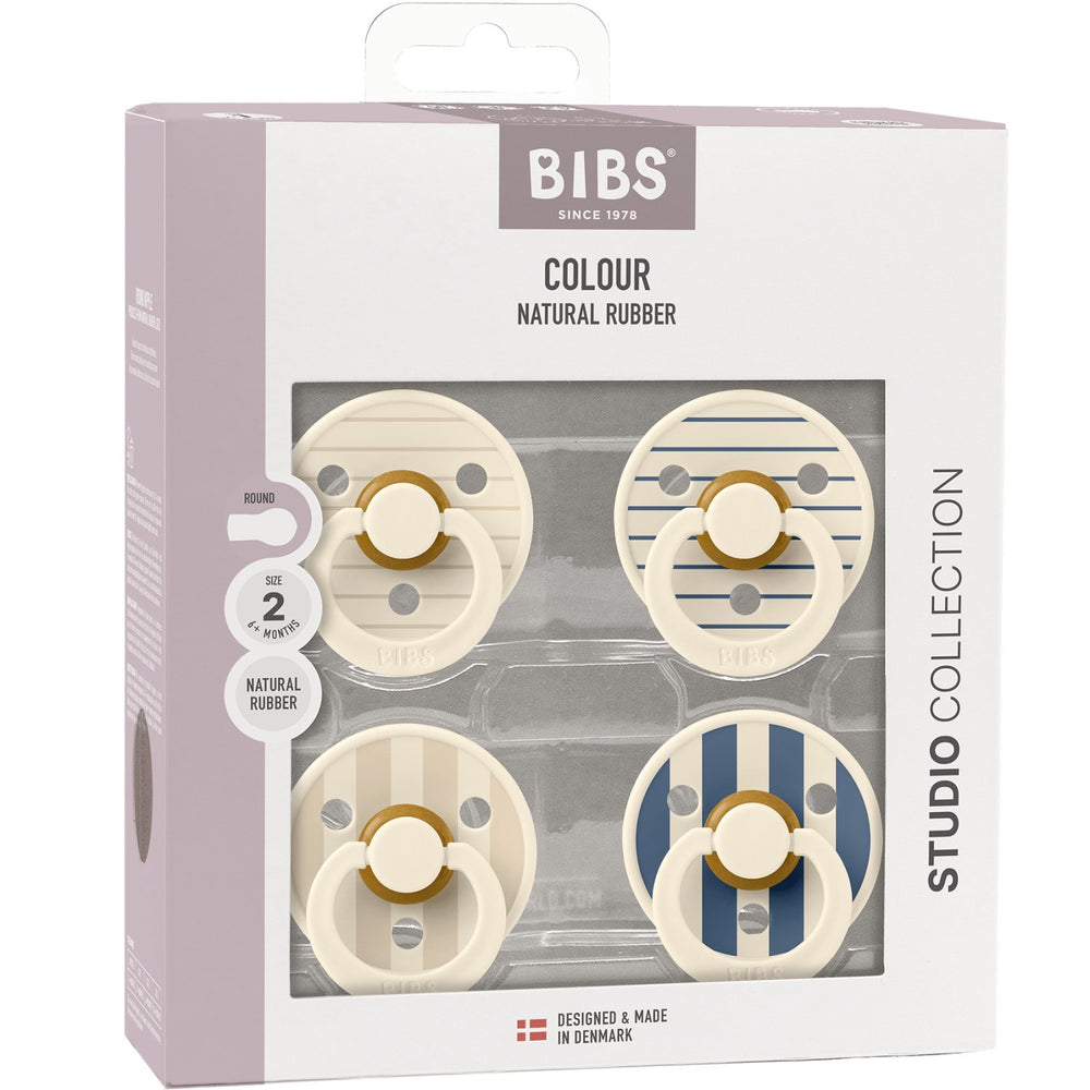 Køb Bibs Pin Ivory Vanilla Mix/Pin Ivory Steel Blue Mix Sut Studio Colour 4-Pak Latex