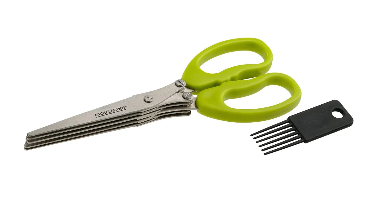Ciseaux pour herbes aromatiques avec brosse de nettoyage Fackelmann Ba