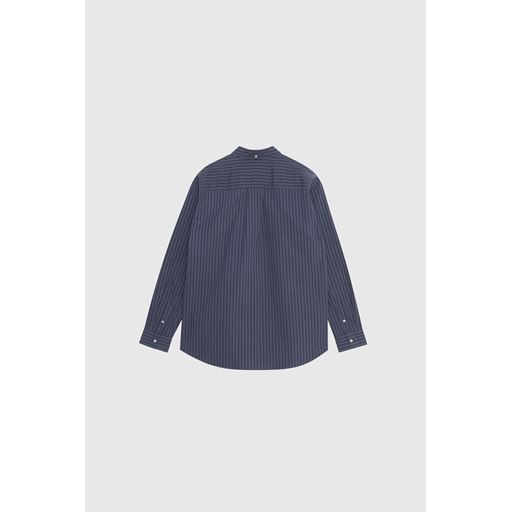 Wood Wood Day Striped AA Embroidery Skjorte, Blue Grey, XL