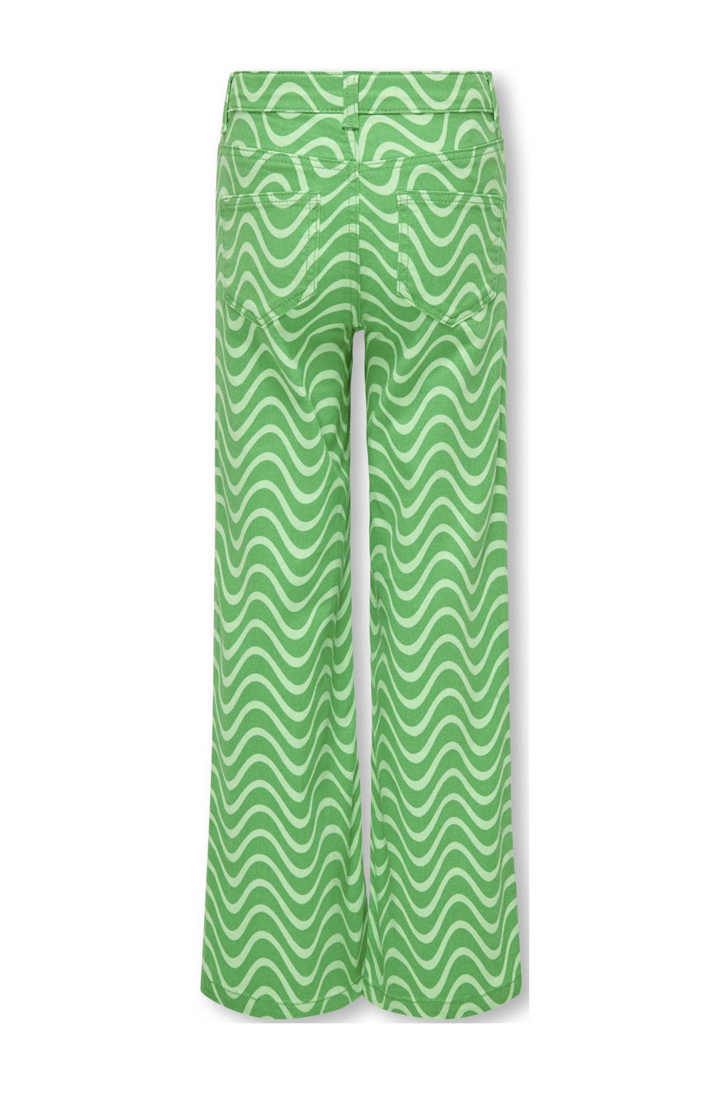ONLY wide leg broek KOGAGNETE met all over print felgroen/lichtgroen