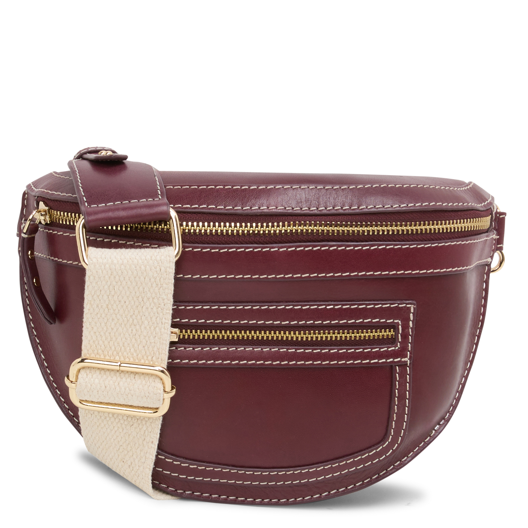 SANA - Sac banane en cuir | Rouge