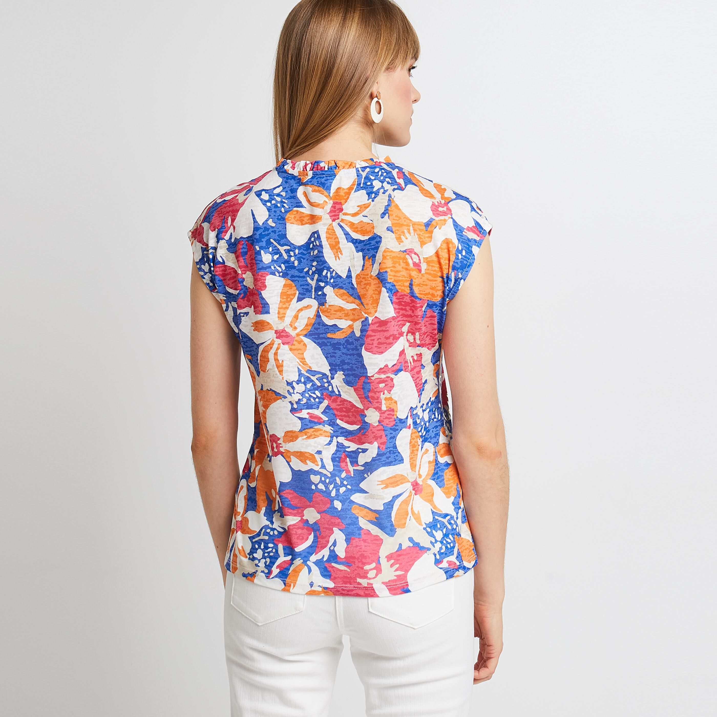 Tshirt imprimé femme - BLEU