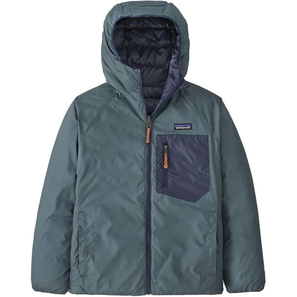 Doudoune ski PATAGONIA K'S REVERSIBLE DOWN SWEATER HOODY NOUVEAU GREEN