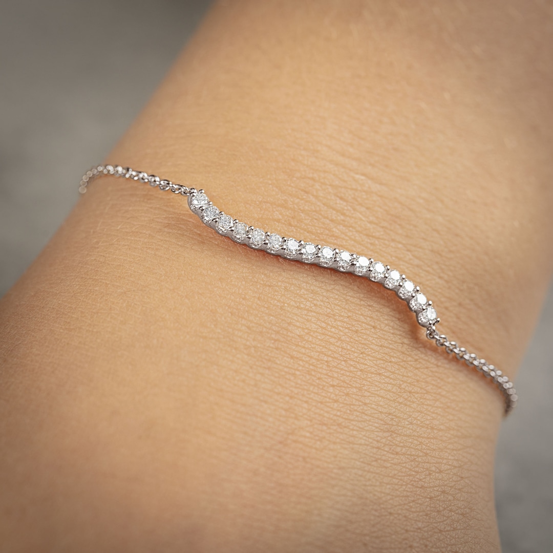 0.50 Karat Diamantarmband 750/18 K Weissgold