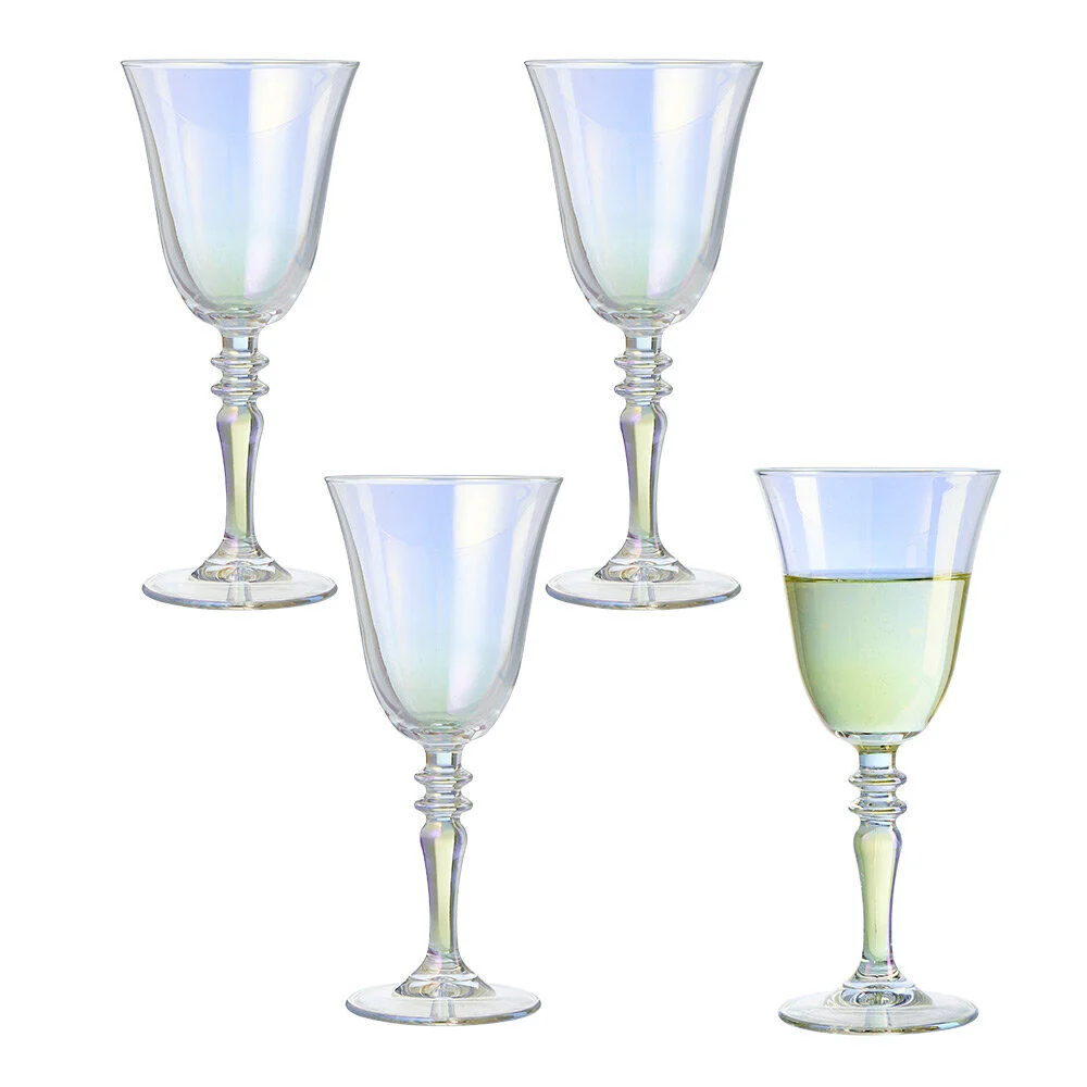Verre à vin irisé transparent 27cl x4