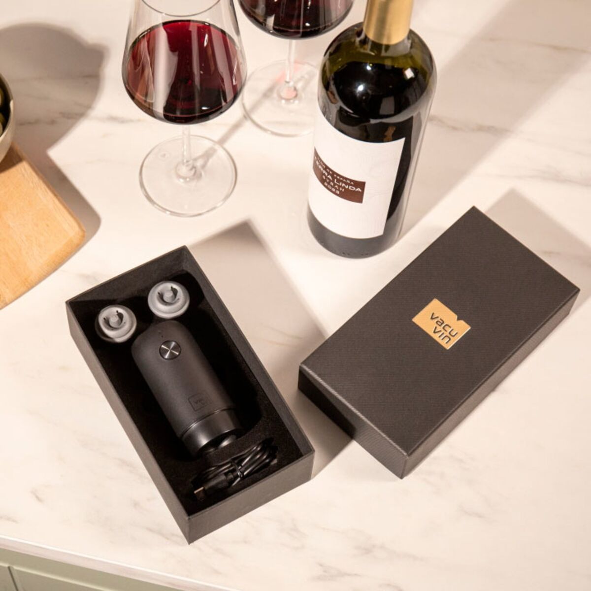 Wine Saver elektrisk vinpumpe, svart