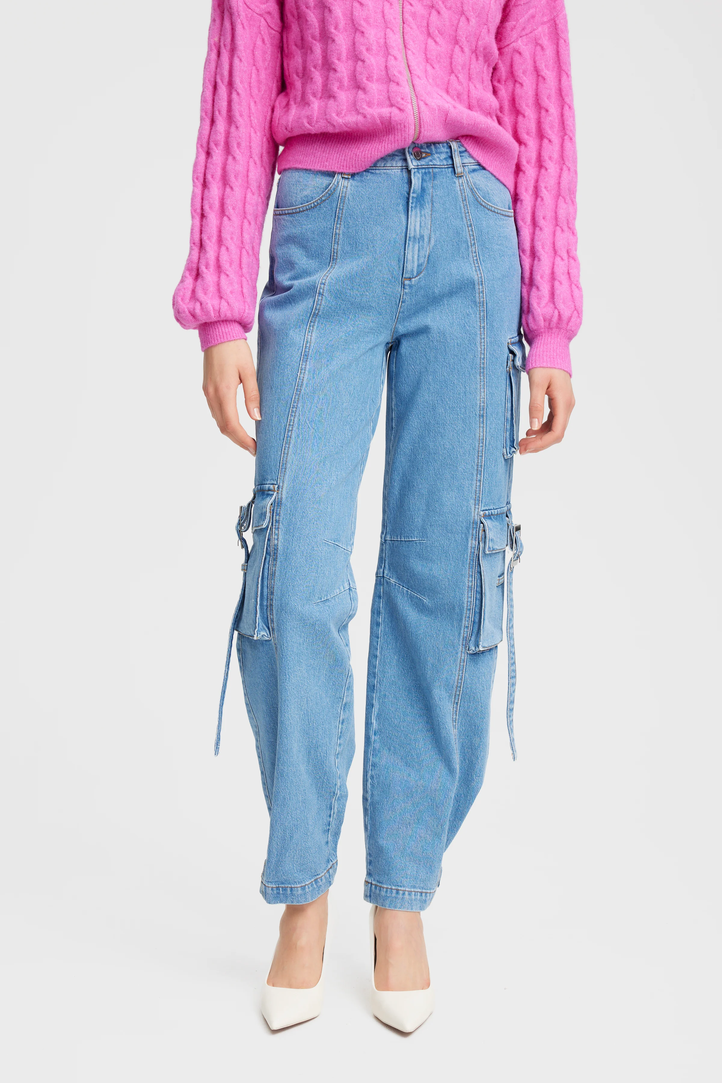 GESTUZ  ZoyGZ cargojeans - Mid Blue Washed