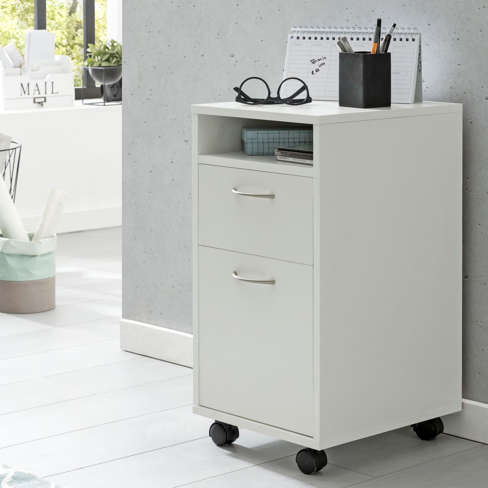Rollcontainer - weiß - 33 cm breit