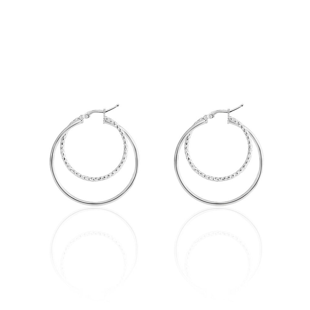 Créoles Argent Blanc Marjorie