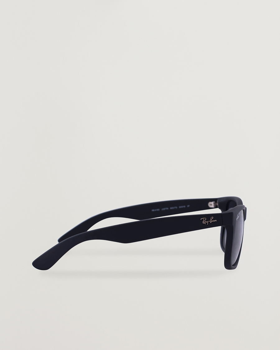 Ray-Ban 0RB4165 Justin Polarized Wayfarer Sunglasses Black/Grey